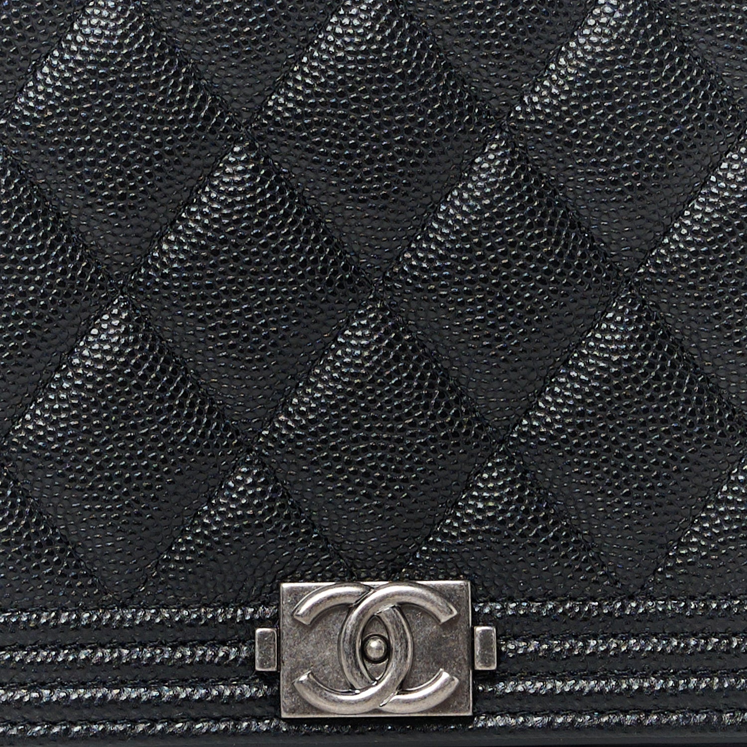 Chanel Caviar Quilted Boy Wallet On Chain WOC Black 9 of 13