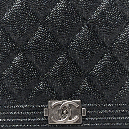 Chanel Caviar Quilted Boy Wallet On Chain WOC Black 9 of 13
