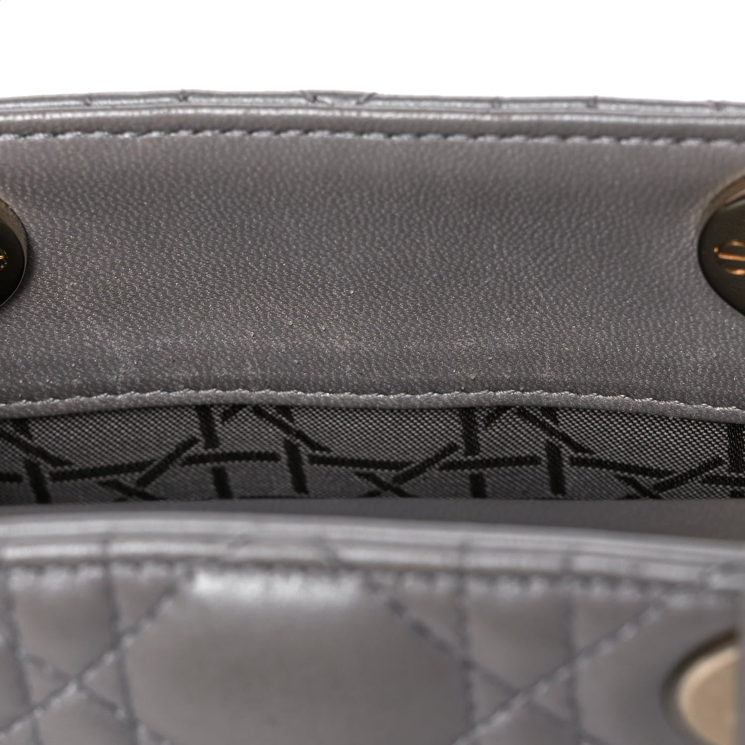 Christian Dior Metallic Lambskin Cannage Mini Lady Dior Grey 19 of 20