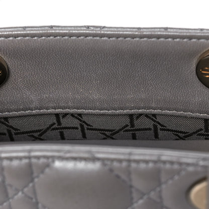 Christian Dior Metallic Lambskin Cannage Mini Lady Dior Grey 19 of 20