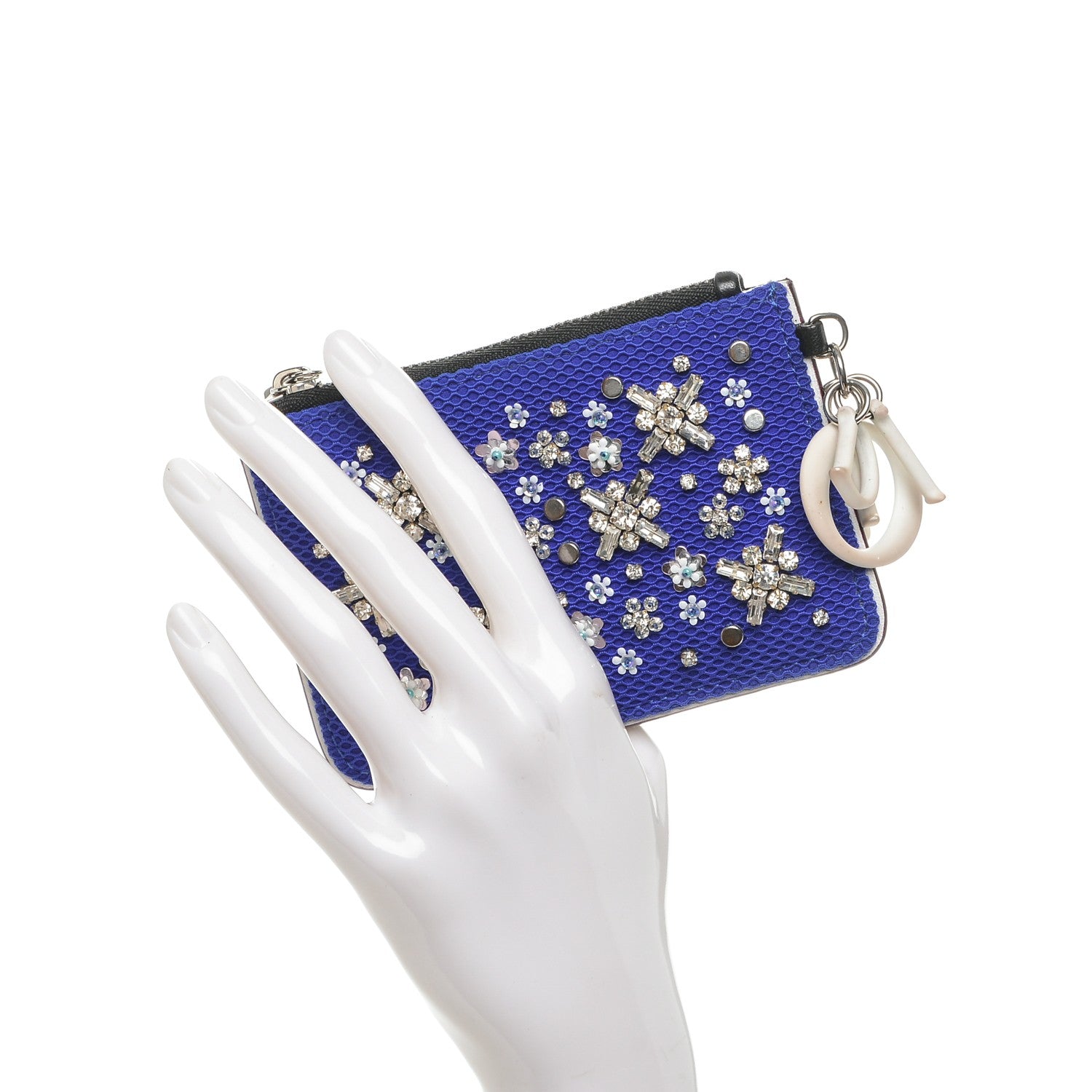 Christian Dior Calfskin Stardust Dior Card Holder Blue 2 of 10