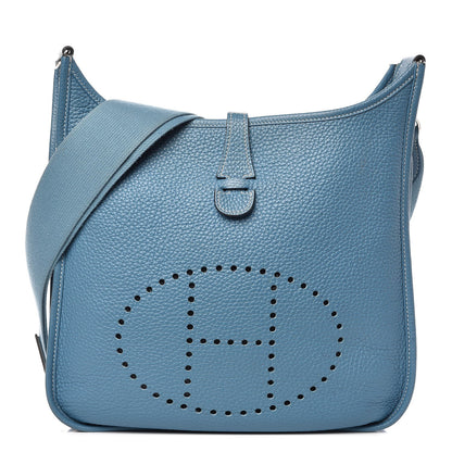 Hermes Taurillon Clemence Evelyne III PM Blue Jean 1 of 11