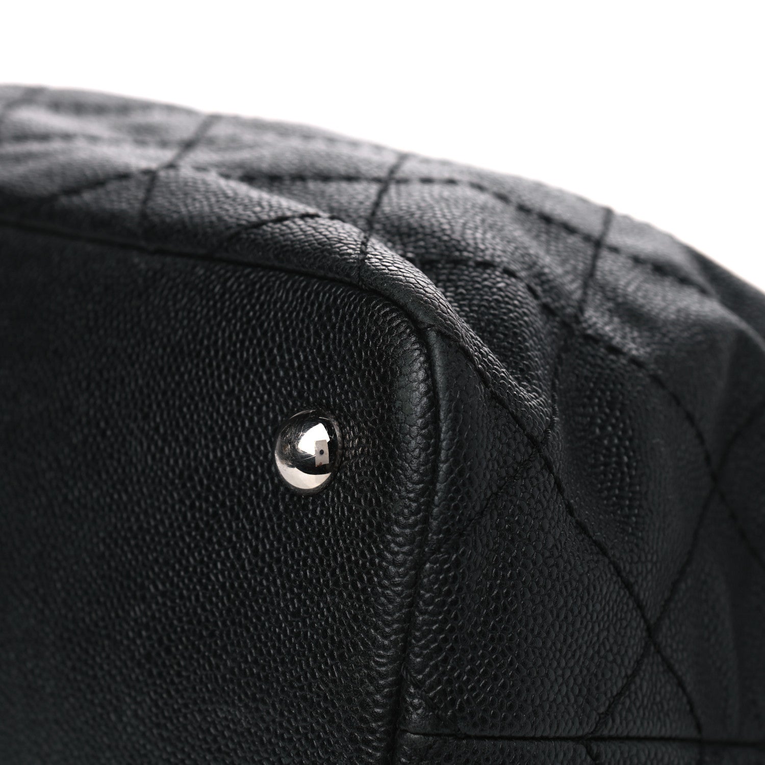 Chanel Grained Calfskin Quilted Small Daily Shopping Tote Black 9 of 9