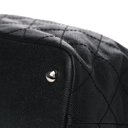 Chanel Grained Calfskin Quilted Small Daily Shopping Tote Black 9 of 9