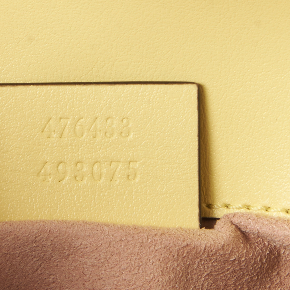 Calfskin Matelasse Super Mini GG Marmont Shoulder Bag Banana