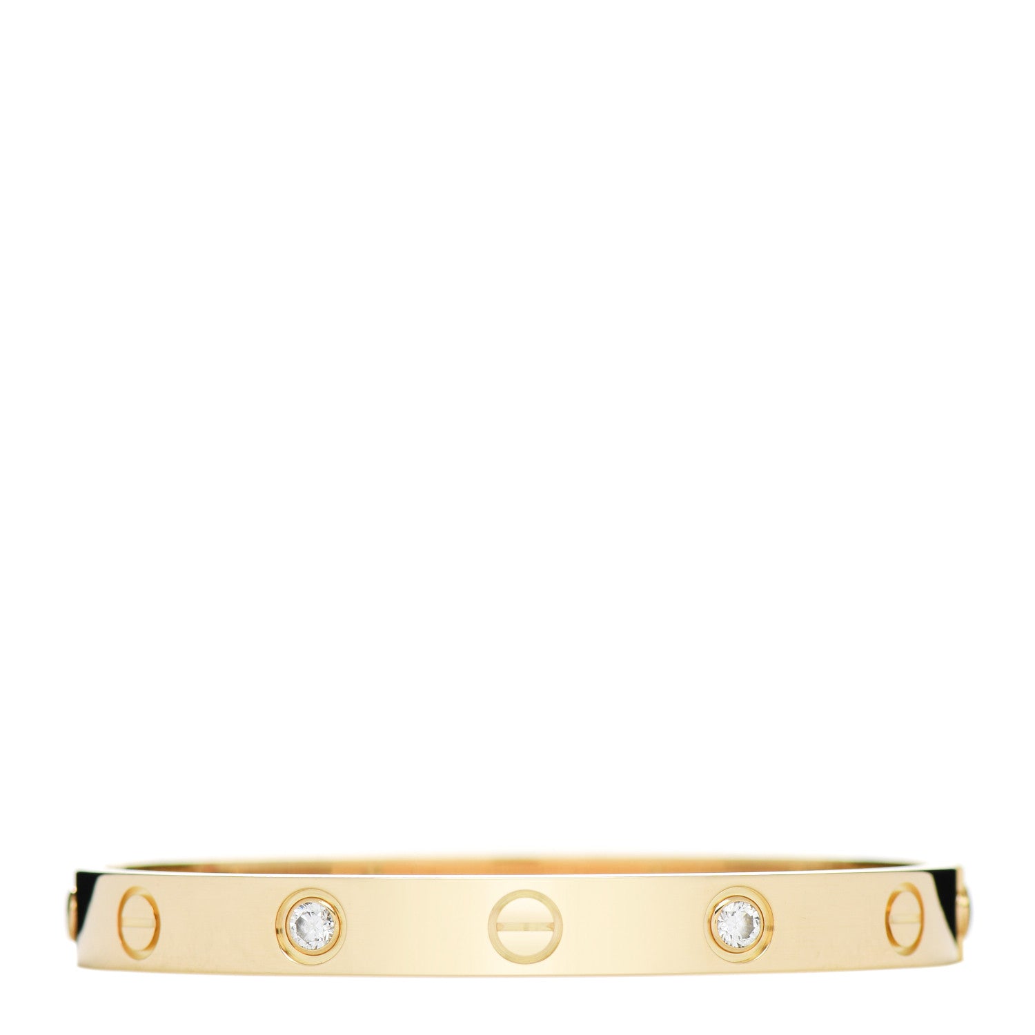 Cartier 18K Yellow Gold 4 Diamond LOVE Bracelet 15 1 of 3