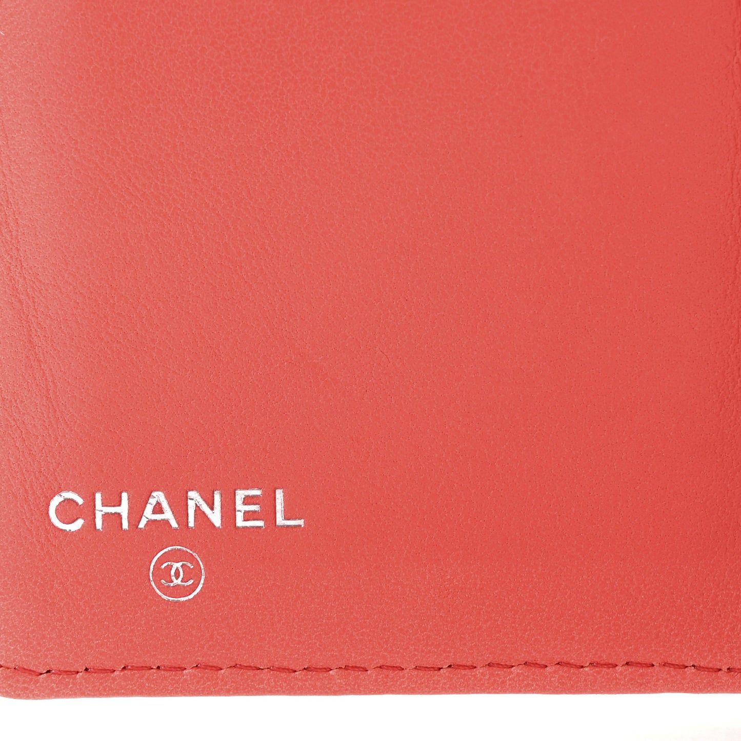Lambskin Camellia Embossed Yen Wallet Pink