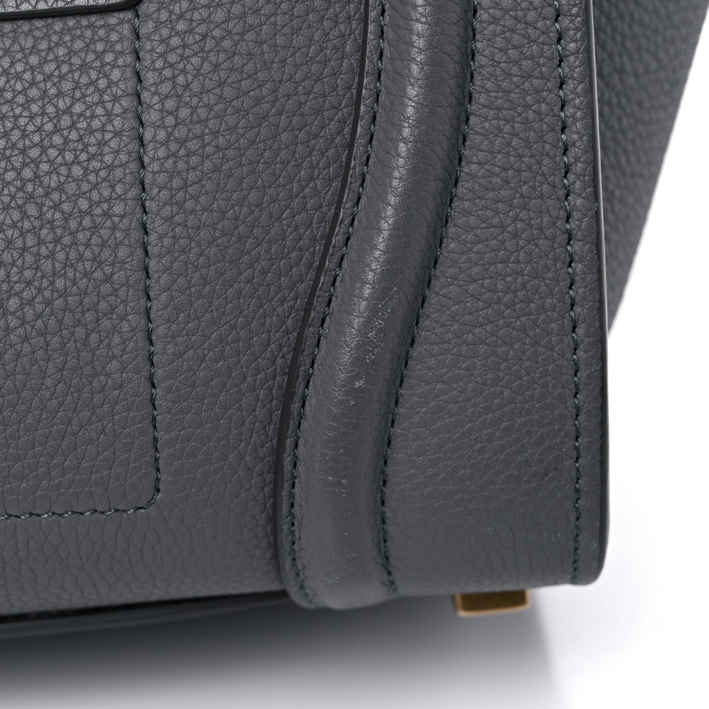 Baby Drummed Calfskin Micro Luggage Kohl