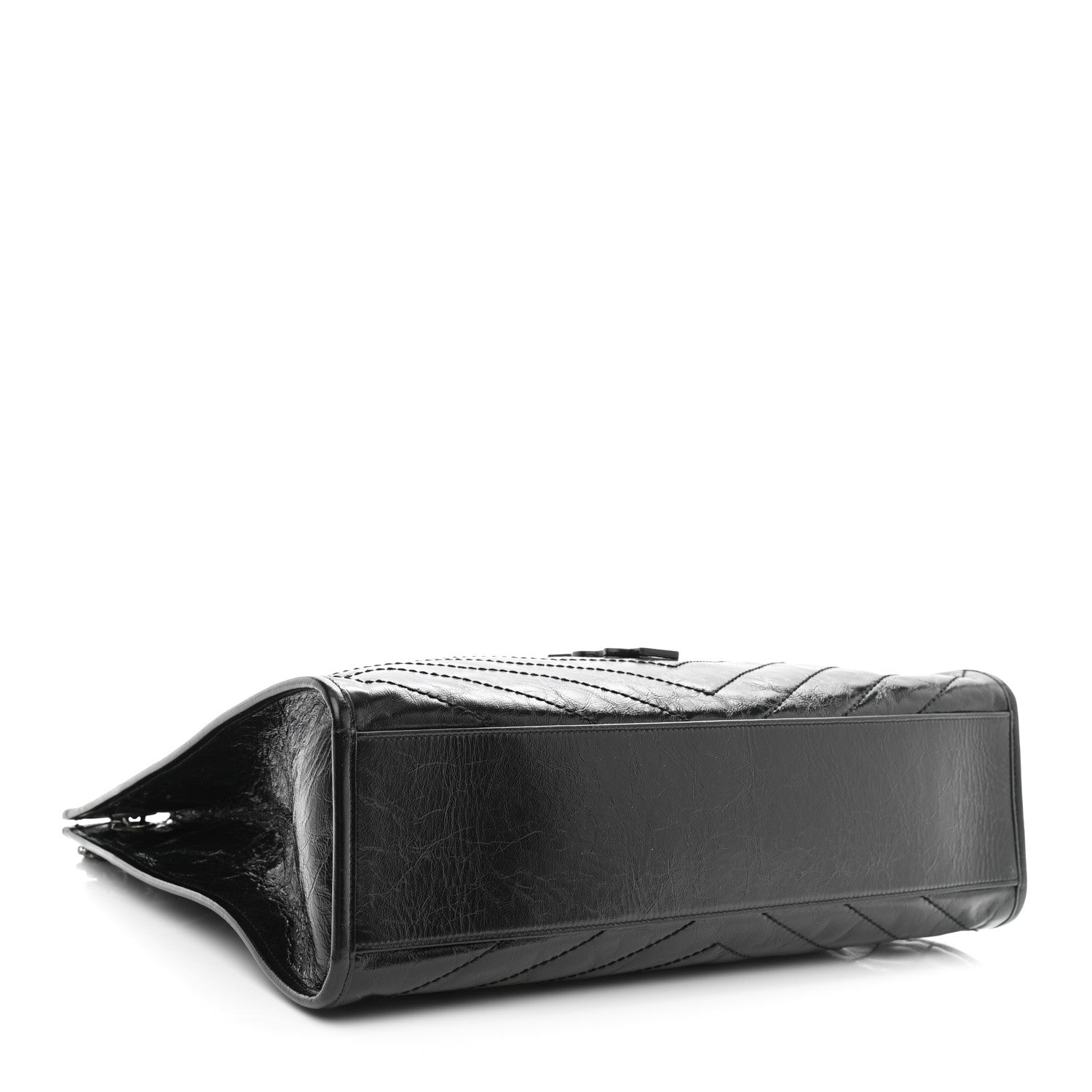 Saint Laurent Crinkled Calfskin Matelasse Monogram Medium Niki Shopper Tote Black 4 of 11