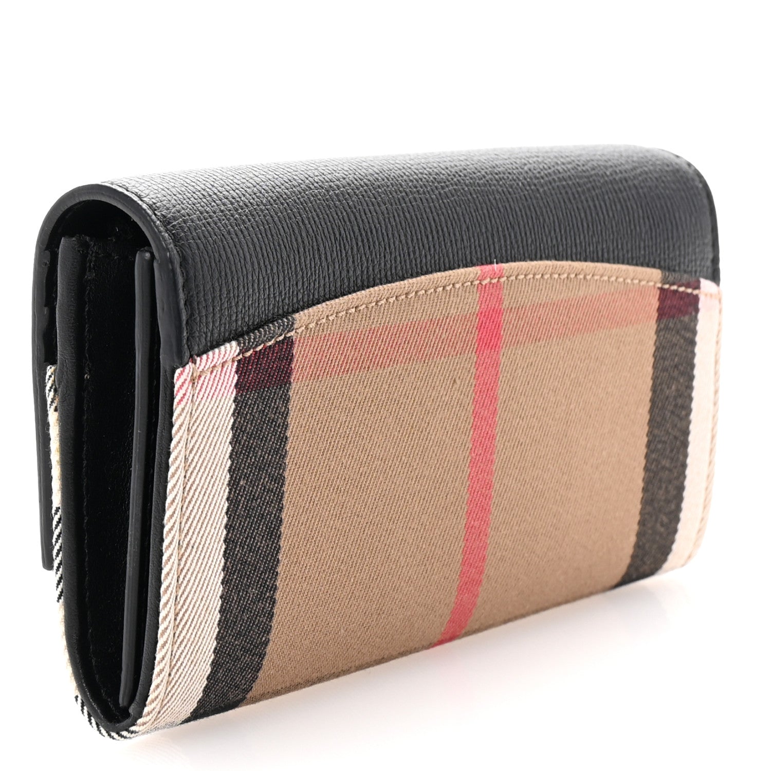 Burberry Grainy Calfskin House Check Porter Continental Wallet Black 3 of 7