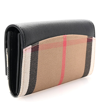 Burberry Grainy Calfskin House Check Porter Continental Wallet Black 3 of 7