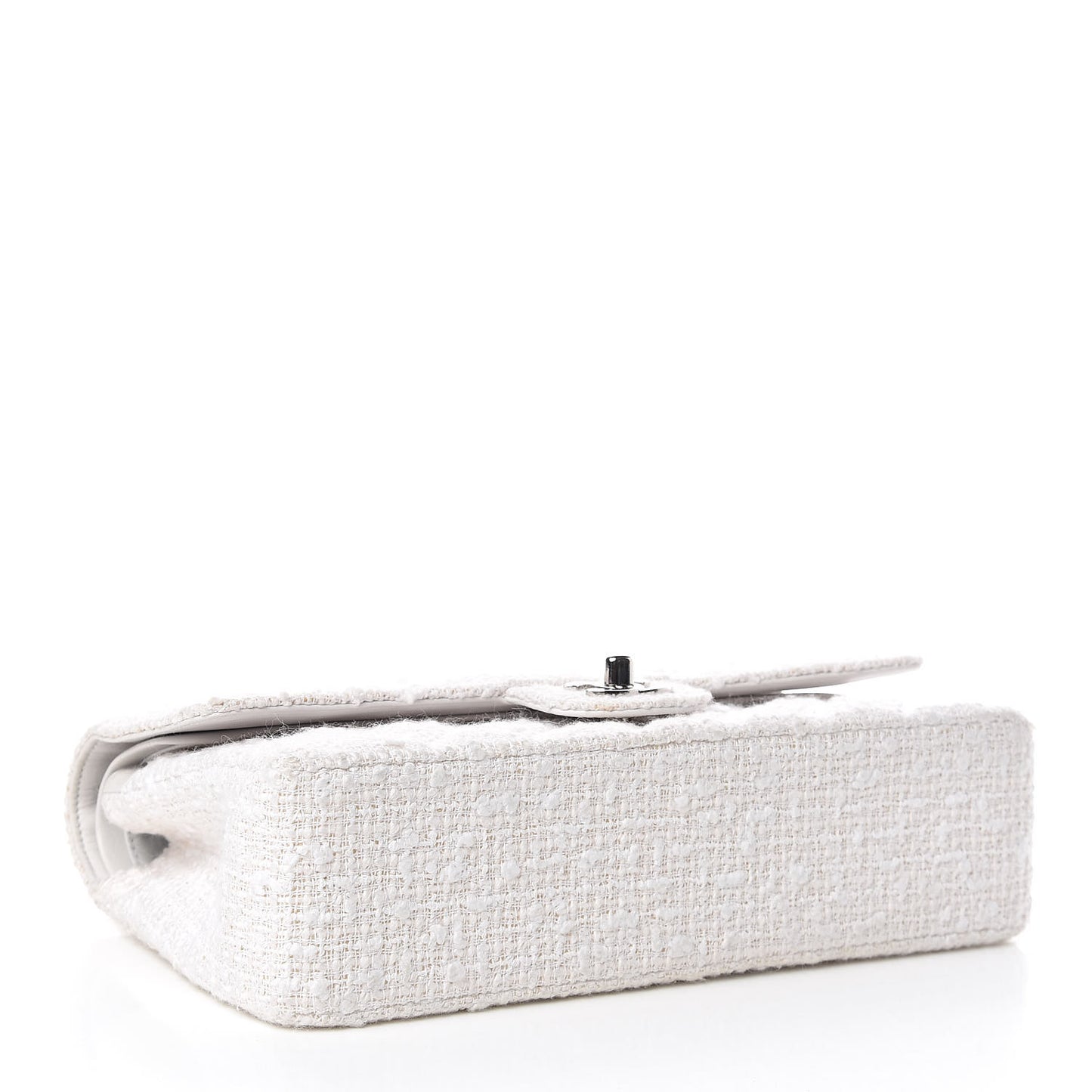 Tweed Medium Double Flap White