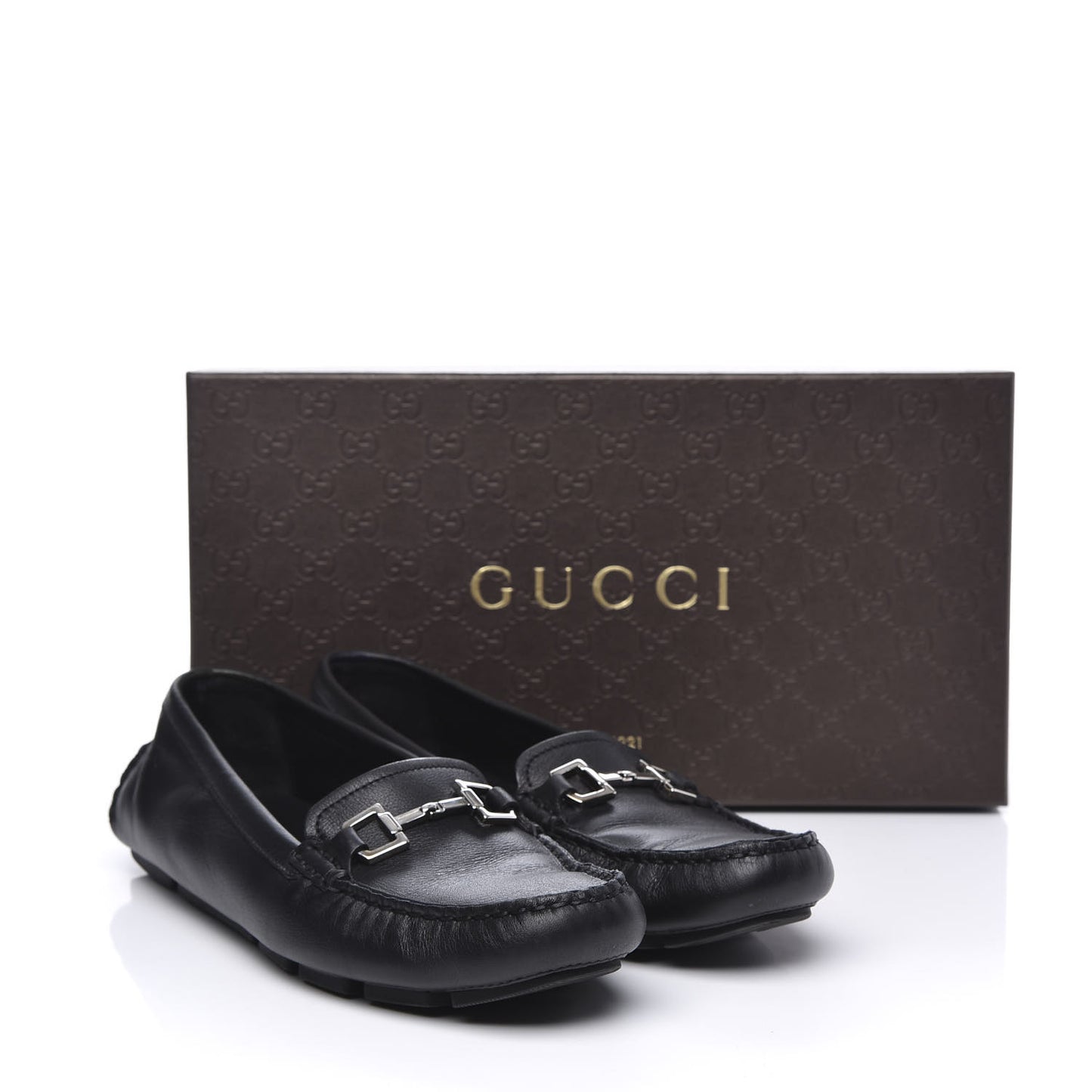 Calfskin Womens Driver Loafers 38 Black