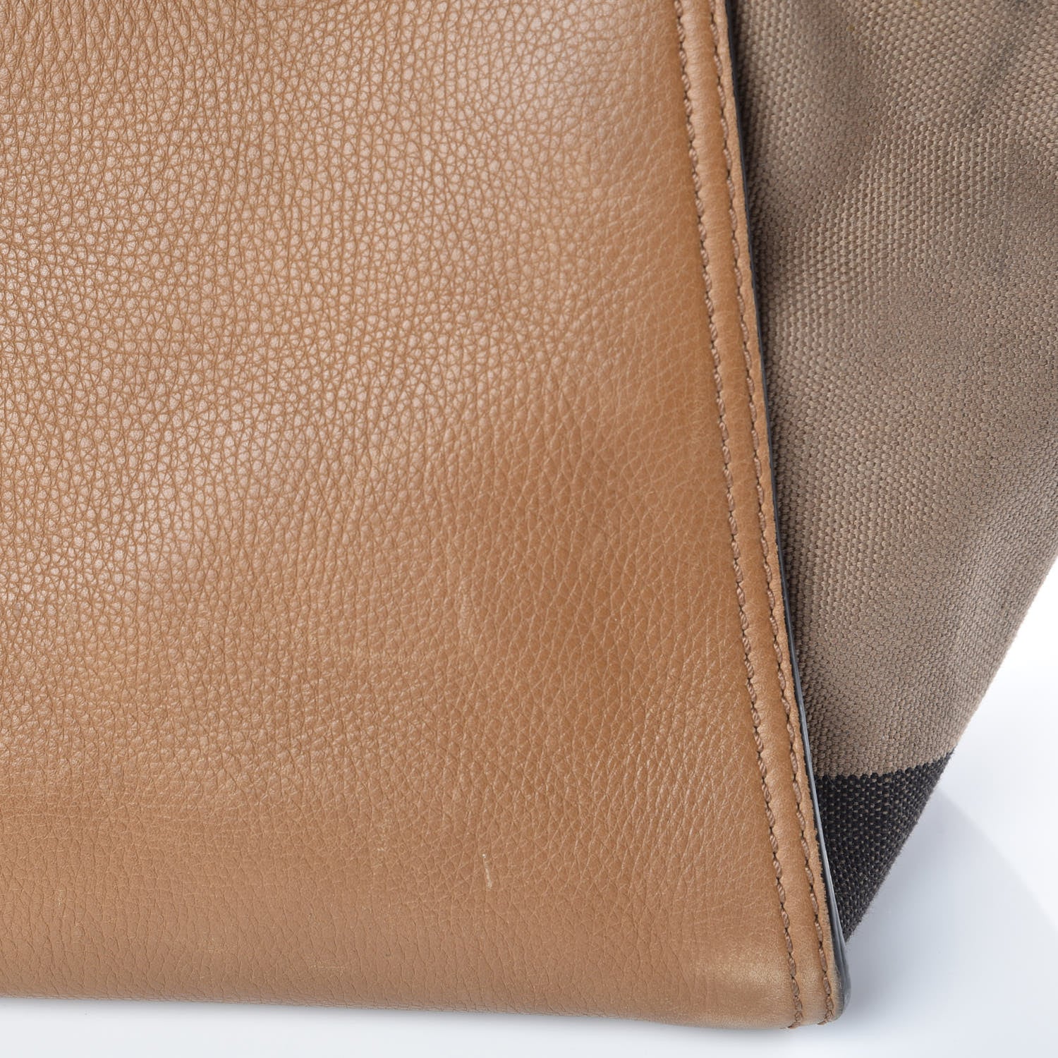 Burberry Mega Check Grained Calfskin Medium Harcourt Satchel Saddle Brown 22 of 28