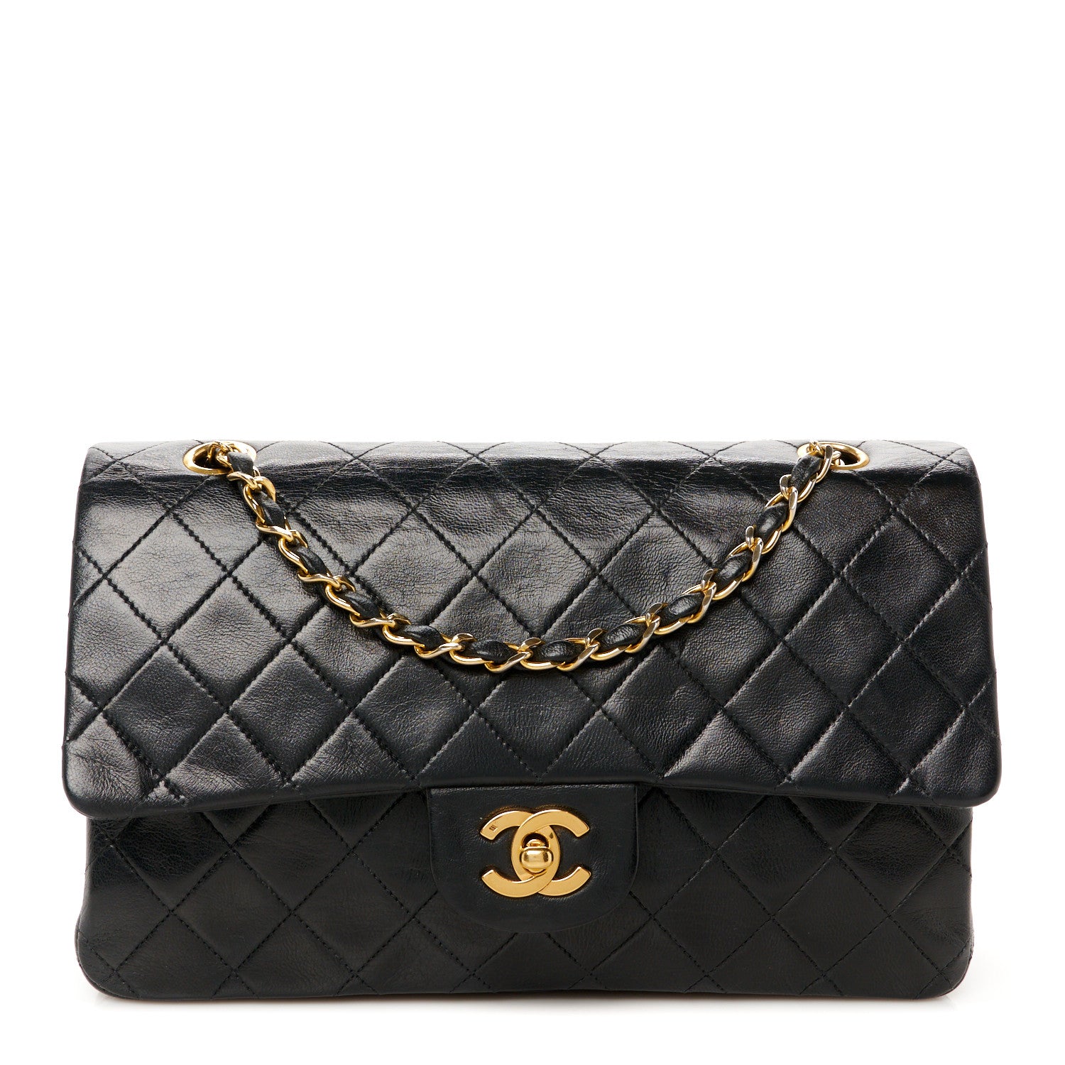 Chanel Lambskin Quilted Medium Double Flap Black 1 of 12