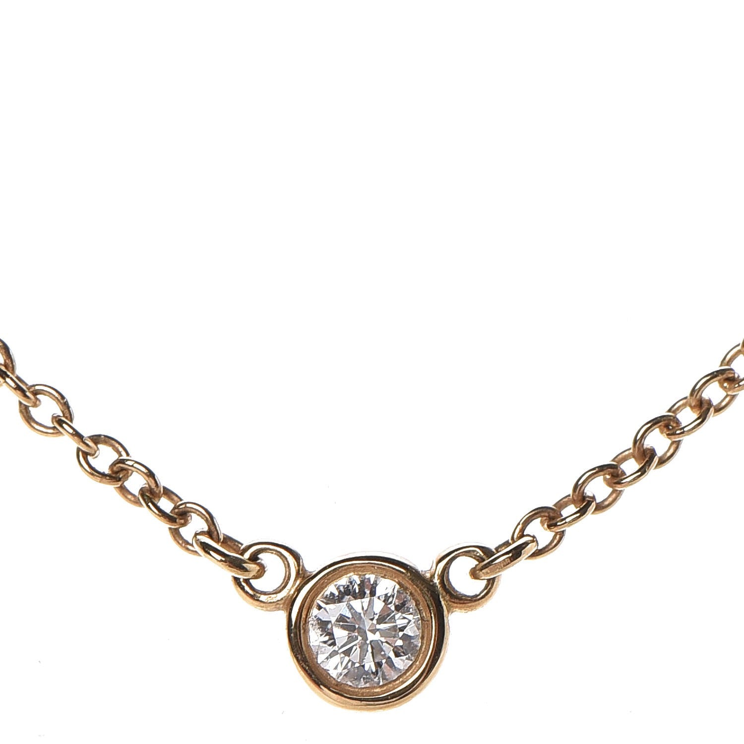Tiffany 18K Yellow Gold Diamond .05ct Elsa Peretti Diamonds by the Yard Pendant Necklace 4 of 9