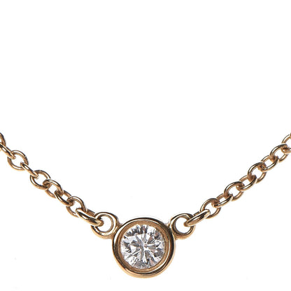 Tiffany 18K Yellow Gold Diamond .05ct Elsa Peretti Diamonds by the Yard Pendant Necklace 4 of 9
