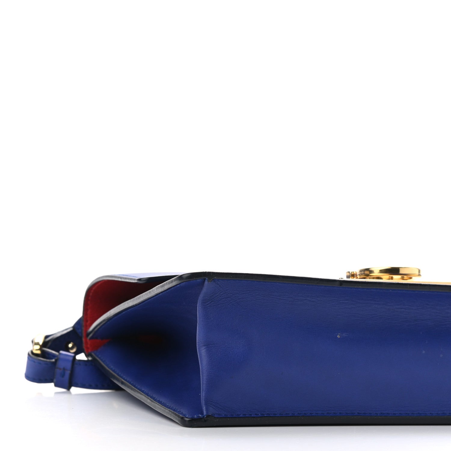 Salvatore Ferragamo Smooth Calfskin Aileen Gancio Lock Shoulder Bag Blue 8 of 12
