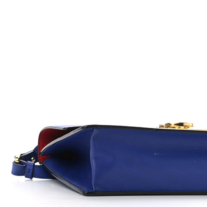 Salvatore Ferragamo Smooth Calfskin Aileen Gancio Lock Shoulder Bag Blue 8 of 12