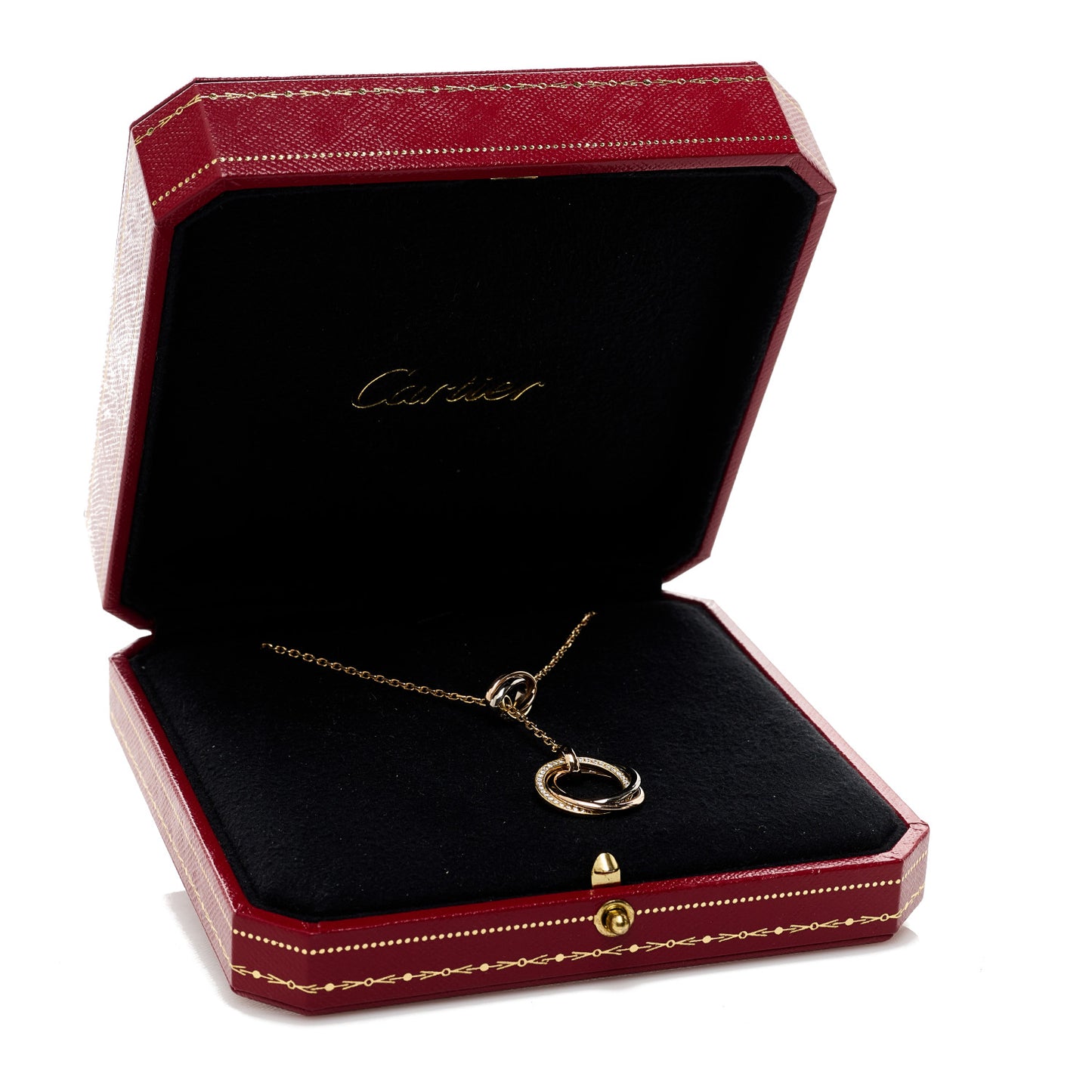 18K Pink Yellow White Gold Diamond Trinity Lariat Necklace