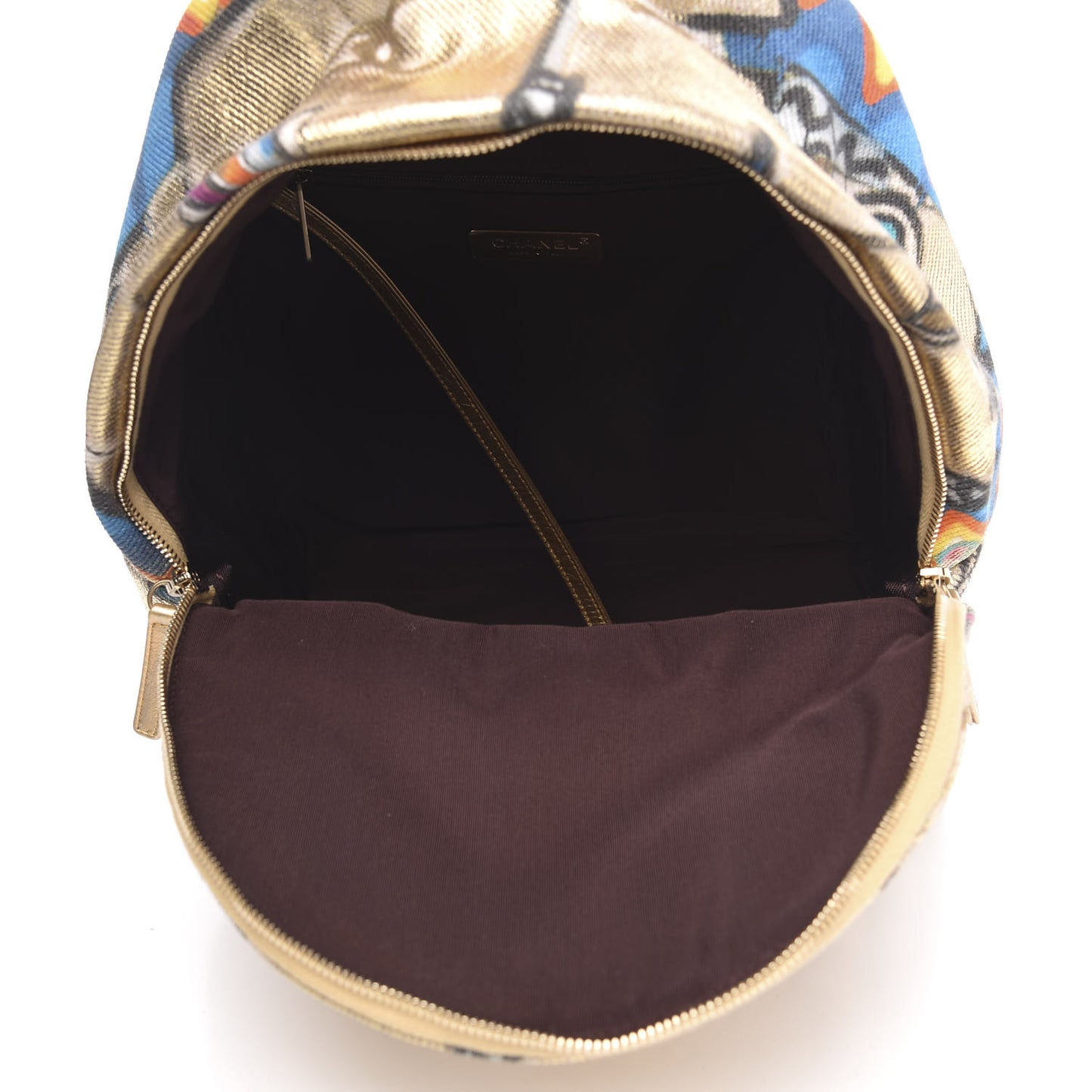 Graffiti Printed Canvas Street Spirit Backpack Multicolor