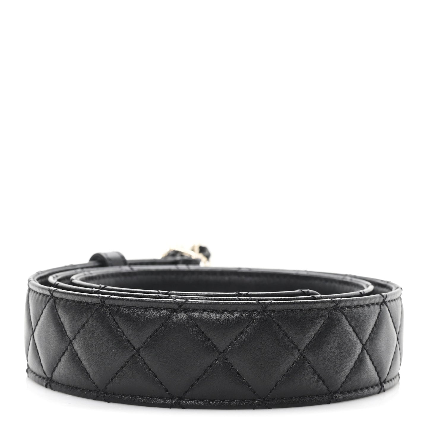 Lambskin Quilted CC Chain Belt 90 36 Black