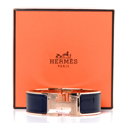 Hermes Enamel Wide Clic Clac H Bracelet GM Bleu Abysse 4 of 4