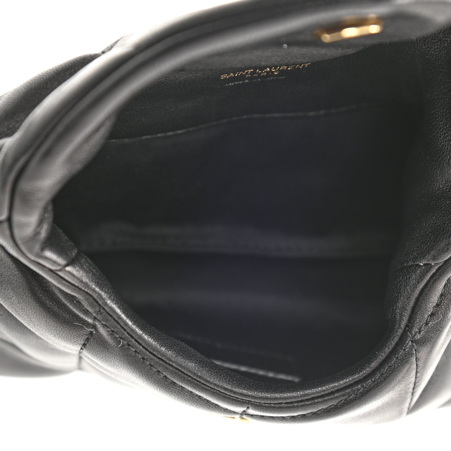Saint Laurent Lambskin Monogram Loulou Puffer Pouch Clutch Black 6 of 9