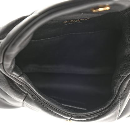 Saint Laurent Lambskin Monogram Loulou Puffer Pouch Clutch Black 6 of 9