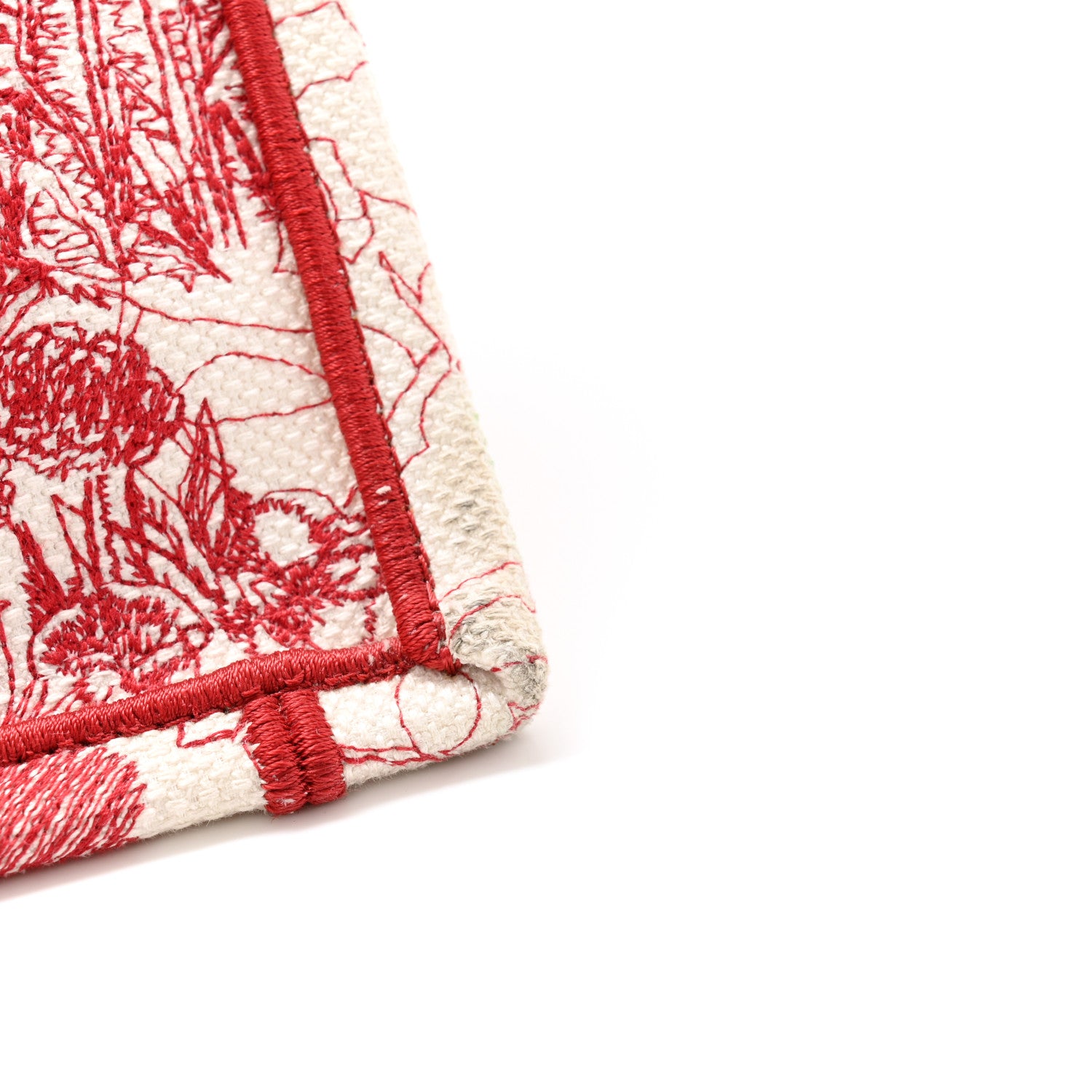 Christian Dior Canvas Embroidered Large Dioramour D-Royaume Book Tote Red Multicolor 11 of 13