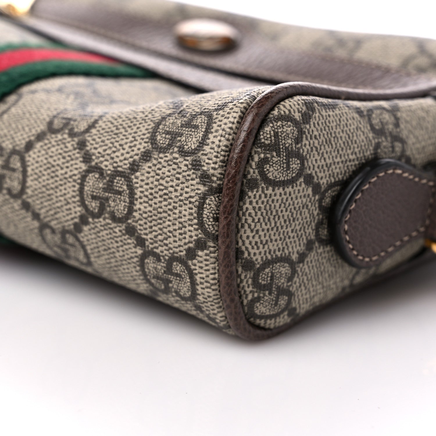 Gucci GG Supreme Monogram Web Mini Ophidia Shoulder Bag Brown 9 of 9