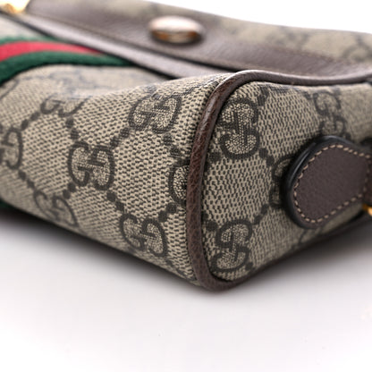 Gucci GG Supreme Monogram Web Mini Ophidia Shoulder Bag Brown 9 of 9