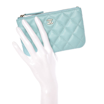 Chanel Caviar Quilted Small Cosmetic Case Light Blue 3 of 11