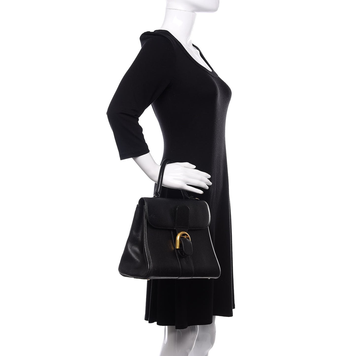 Crispy Calfskin MM Brillant Satchel Black