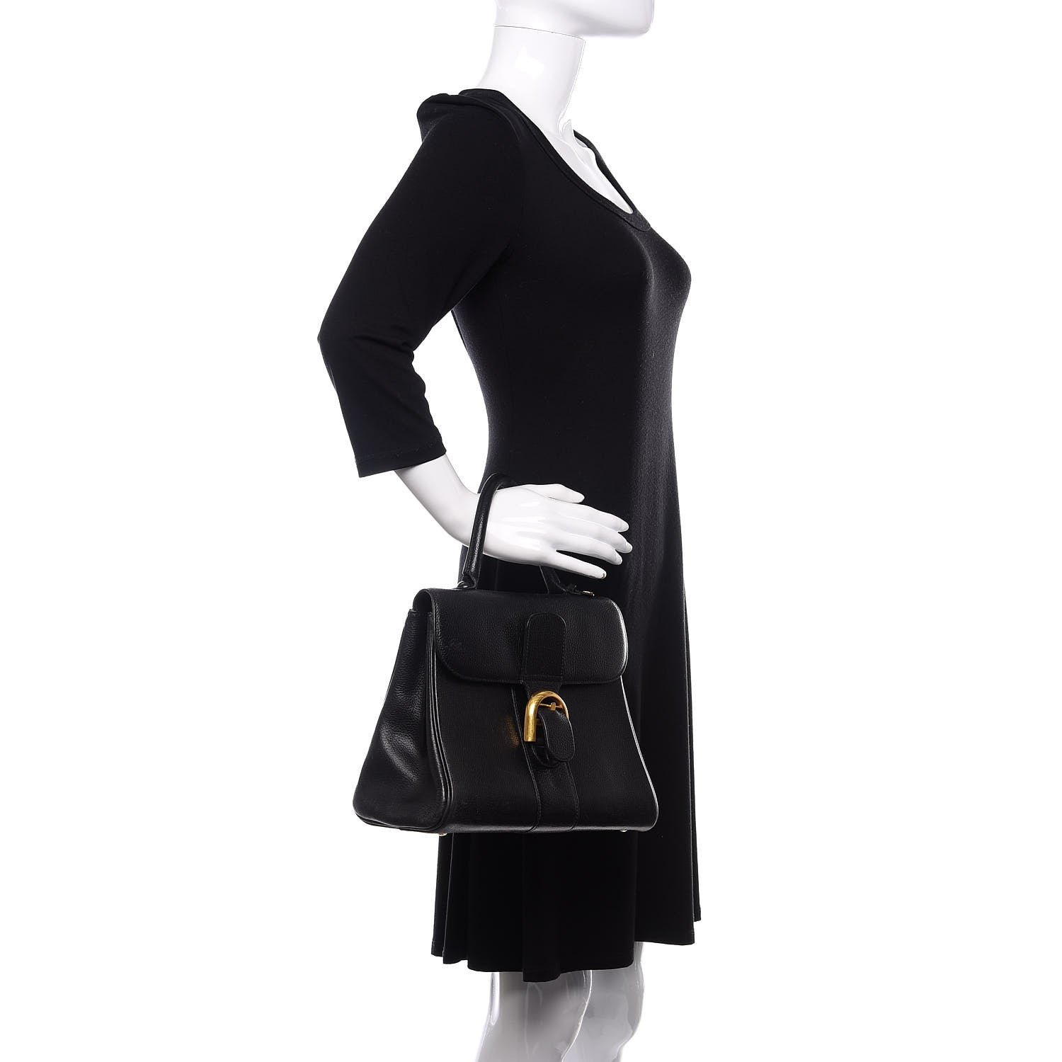 Delvaux Crispy Calfskin MM Brillant Satchel Black 2 of 9