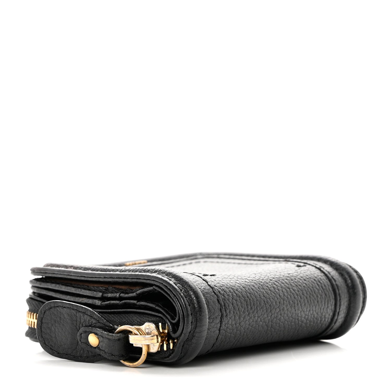 Chloe Grained Calfskin Compact Zip Around Wallet Black 4 of 7