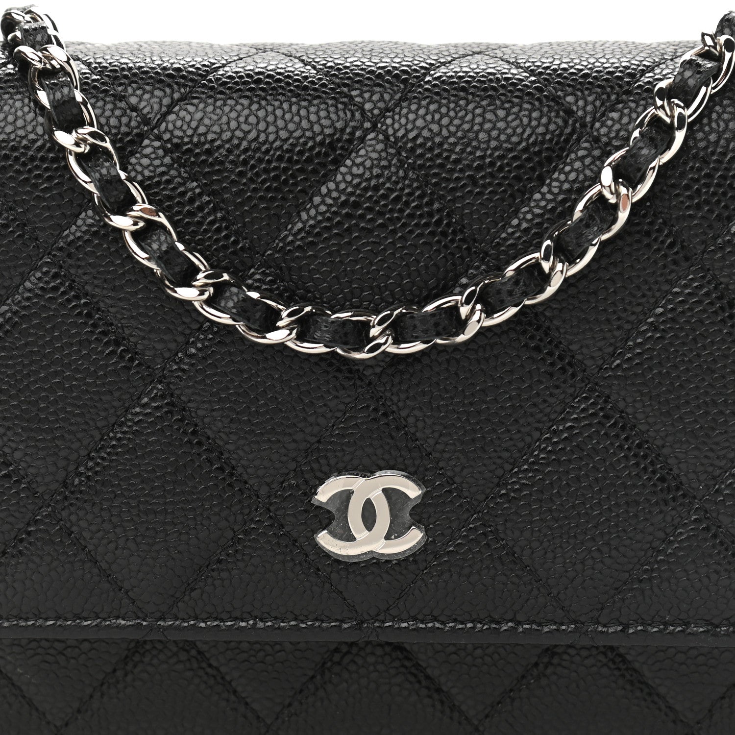 Chanel Caviar Quilted Mini Wallet On Chain WOC Black 9 of 12