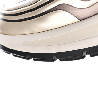 Chanel Fabric Laminated Calfskin Stretch CC Sneakers 36.5 White Gold Silver 12 of 16