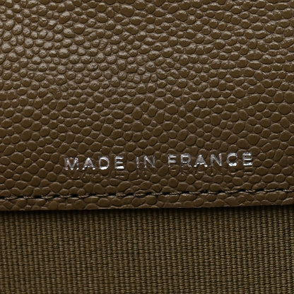 Chanel Caviar Quilted Flap Card Holder Wallet Dark Khaki 7 of 9