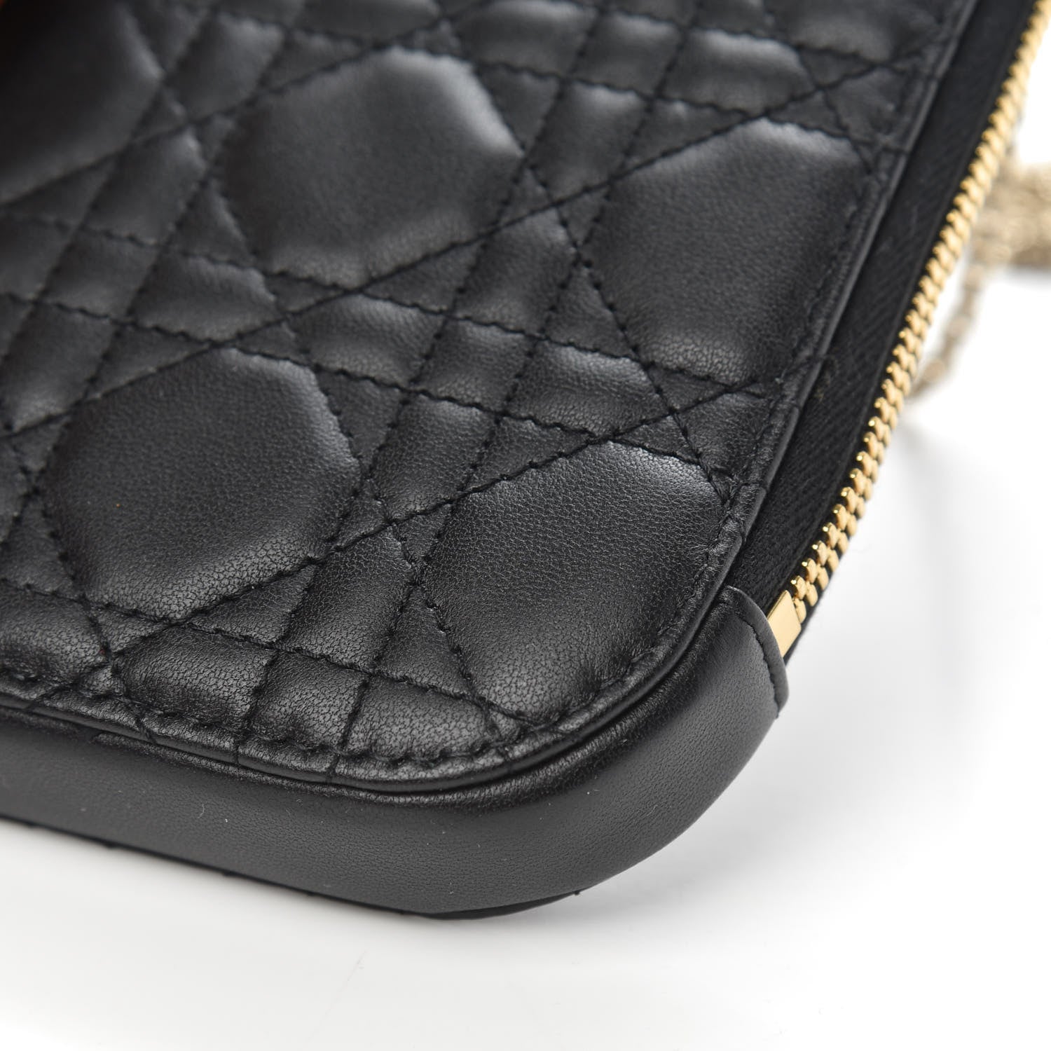 Christian Dior Lambskin Cannage Lady Dior Phone Holder Black 8 of 9