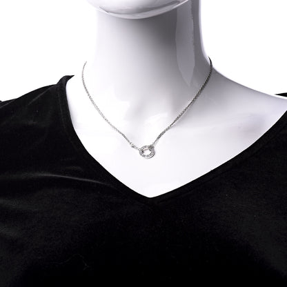 Cartier 18K White Gold 2 Diamond LOVE Necklace 2 of 8