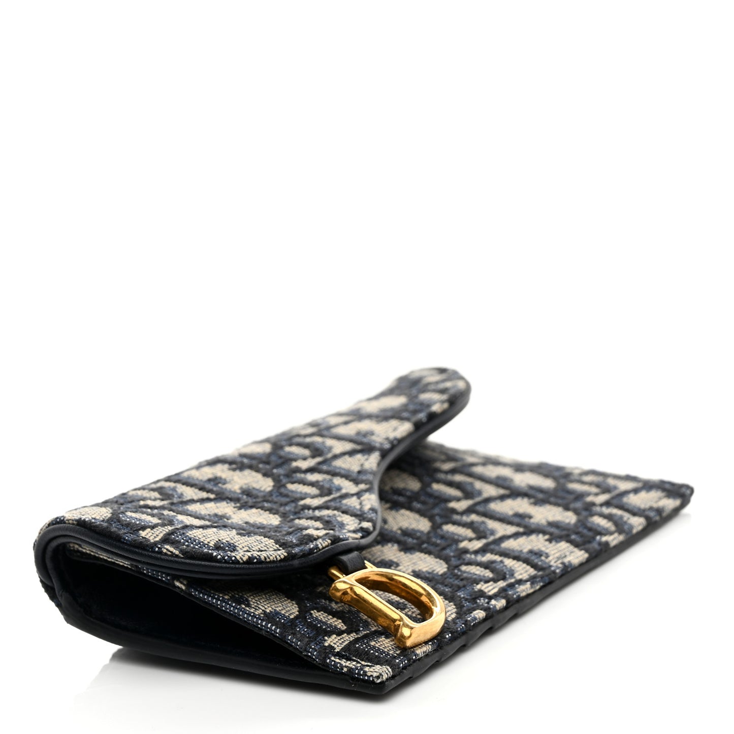 Oblique Saddle Cosmos Zipped Card Holder Blue