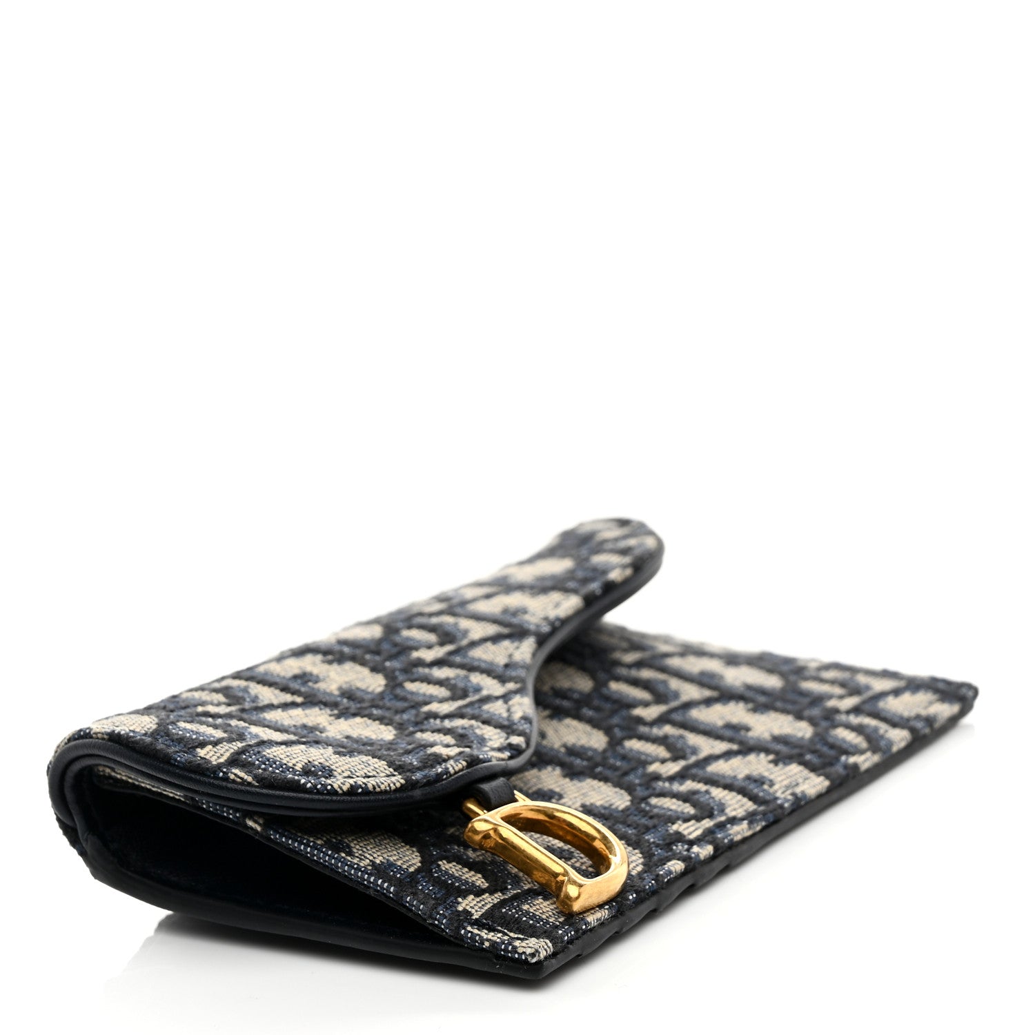 Christian Dior Oblique Saddle Cosmos Zipped Card Holder Blue 4 of 7