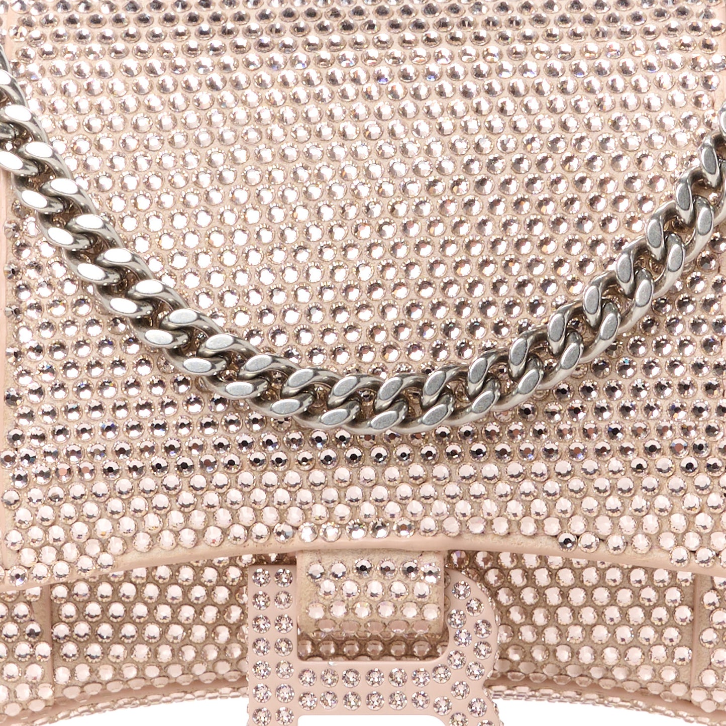 Strass Suede Crystal Hourglass Chain Bag Rose Gold
