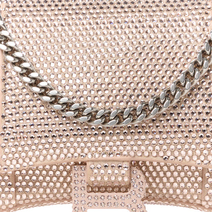 Balenciaga Strass Suede Crystal Hourglass Chain Bag Rose Gold 8 of 11