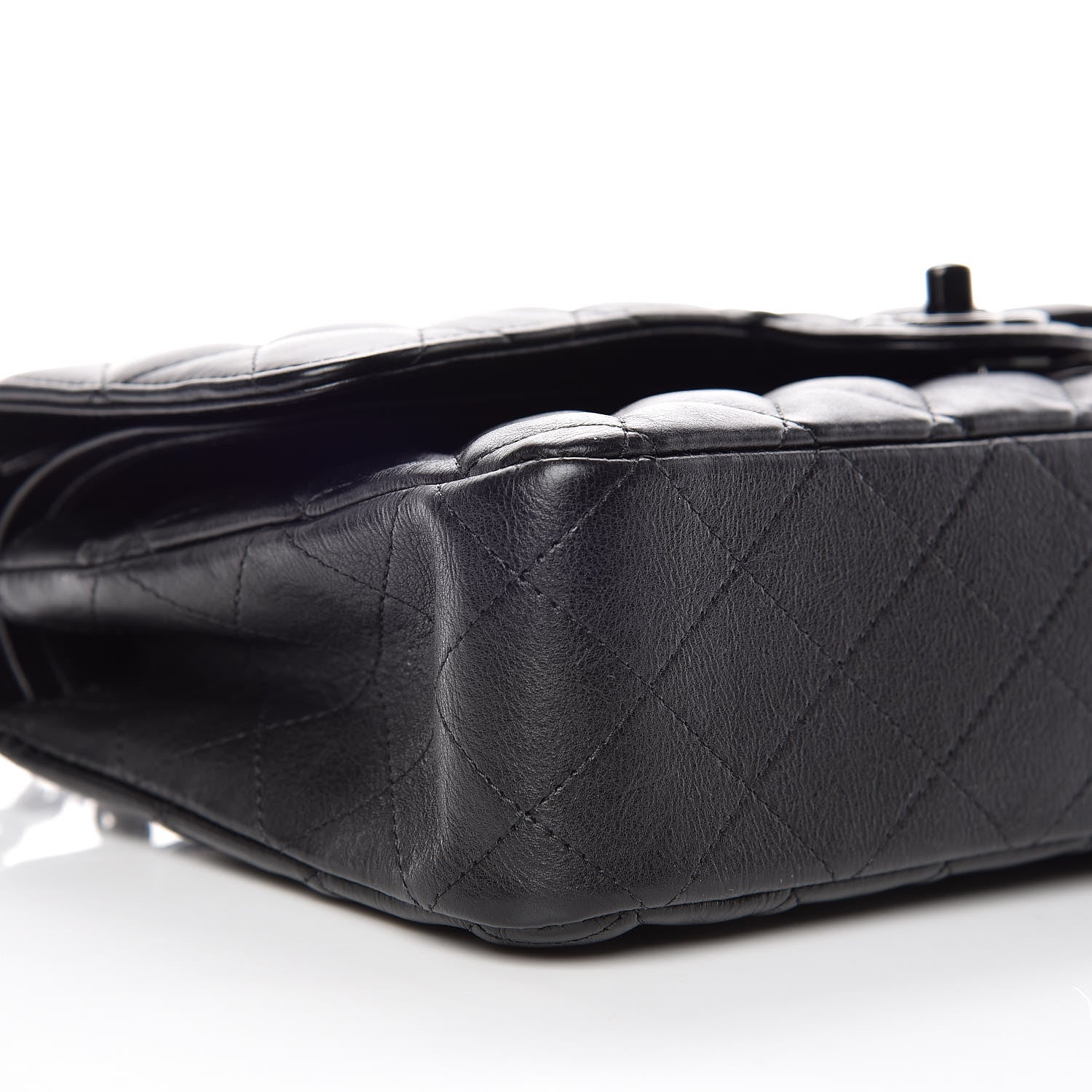 Chanel Crumpled Calfskin Quilted Medium Double Flap So Black 8 of 10