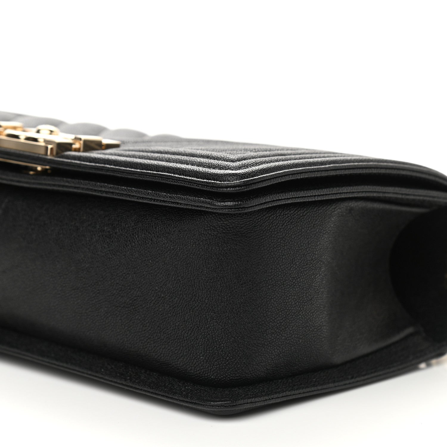 Chanel Caviar Chevron Quilted Medium Boy Flap Black 9 of 9