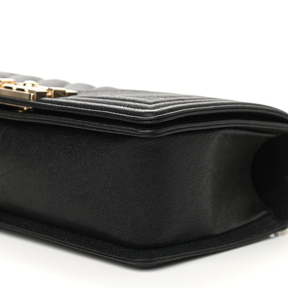 Chanel Caviar Chevron Quilted Medium Boy Flap Black 9 of 9