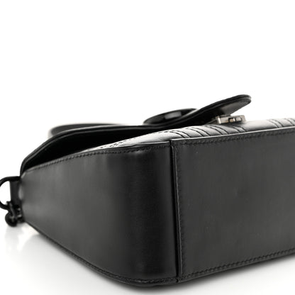 Gucci Calfskin Matelasse Monochrome GG Marmont Top Handle Shoulder Bag Black 9 of 10