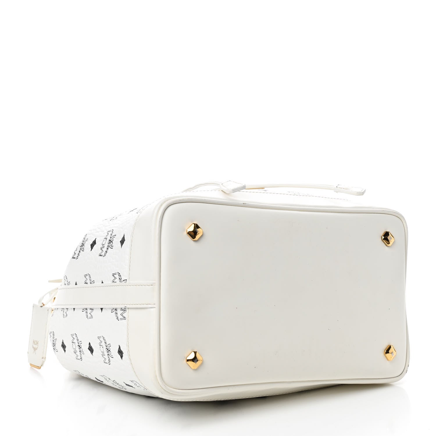 MCM Visetos Small Heritage Drawstring Bucket Bag White 4 of 12